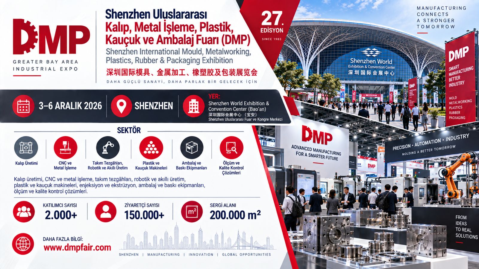 Shenzhen DMP Uluslararası Kalıp, Metal İşleme, Kauçuk-Plastik ve Ambalaj Fuarı