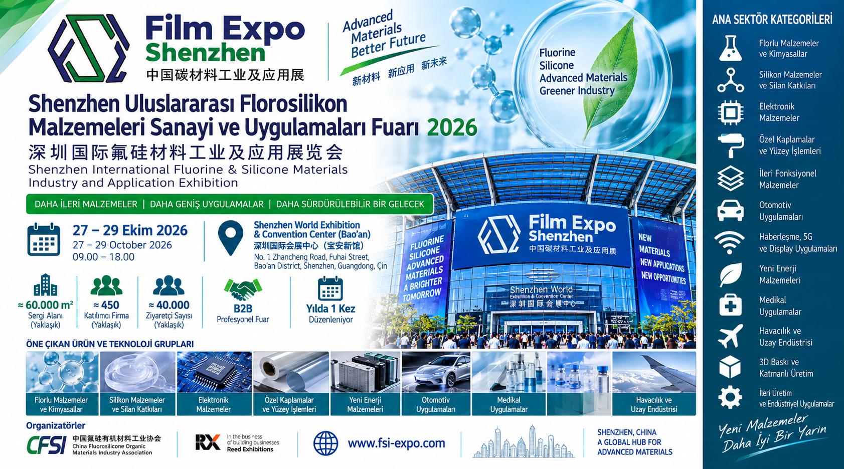 Shenzhen Uluslararası Florosilikon Malzemeleri Sanayi ve Uygulamaları Fuarı